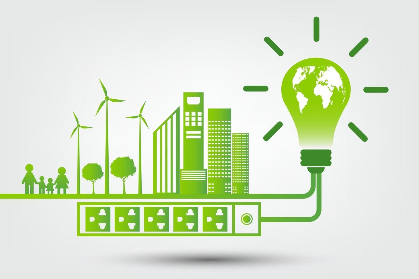 ideias de tecnologia de energia verde para o meio ambiente vetor