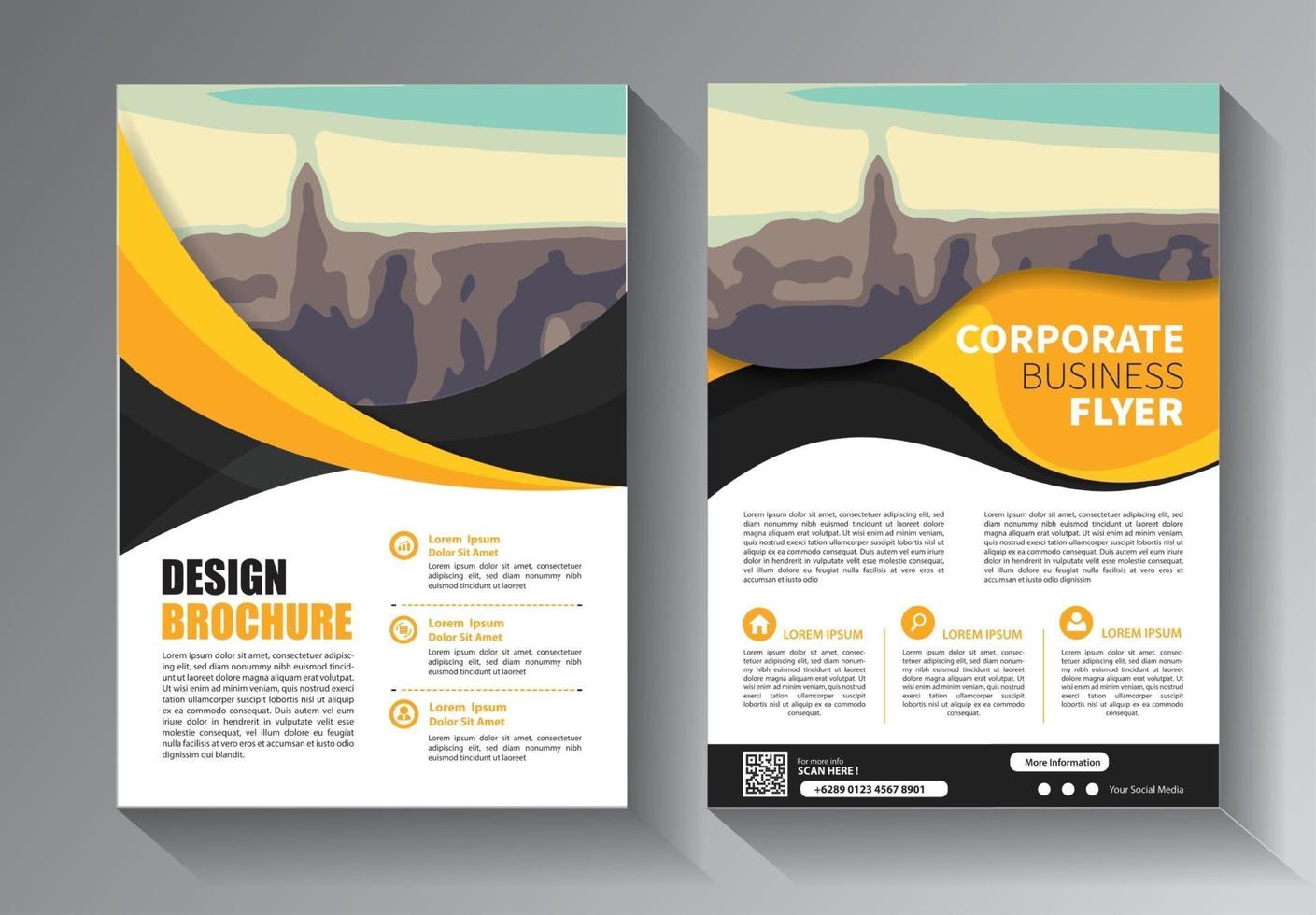 flyer modelo de negócios para promoção de layout de folheto ou empresa de relatório anual vetor