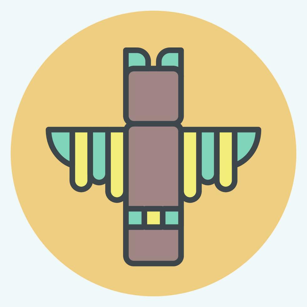 ícone totem. relacionado para americano indígena símbolo. cor companheiro estilo. simples Projeto editável vetor