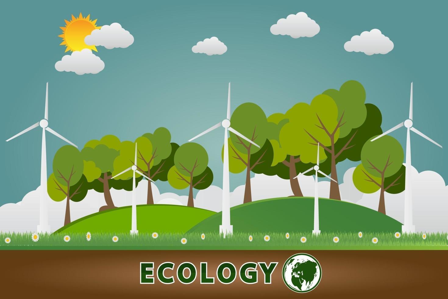 conceito de tecnologia ecológica verde vetor