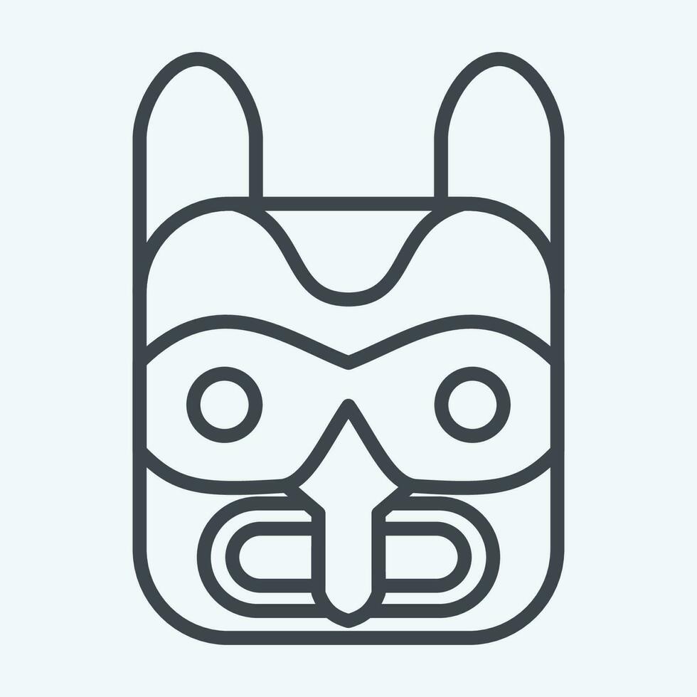 ícone mascarar 2. relacionado para americano indígena símbolo. linha estilo. simples Projeto editável vetor