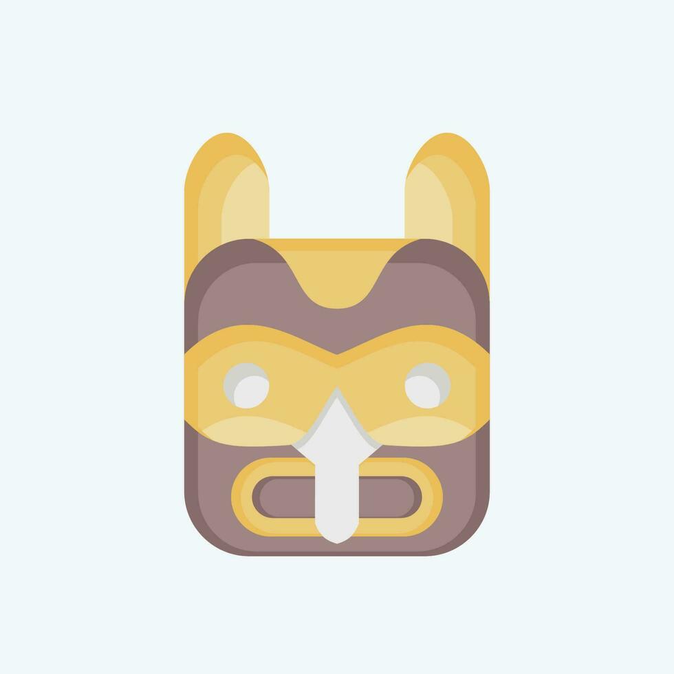 ícone mascarar 2. relacionado para americano indígena símbolo. plano estilo. simples Projeto editável vetor