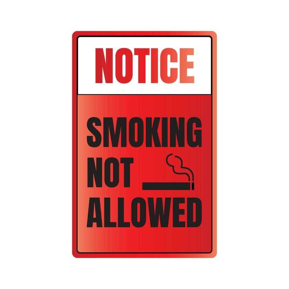 fumar não permitido sinal, Nenhum fumar área, fumar proibido aqui placa vetor