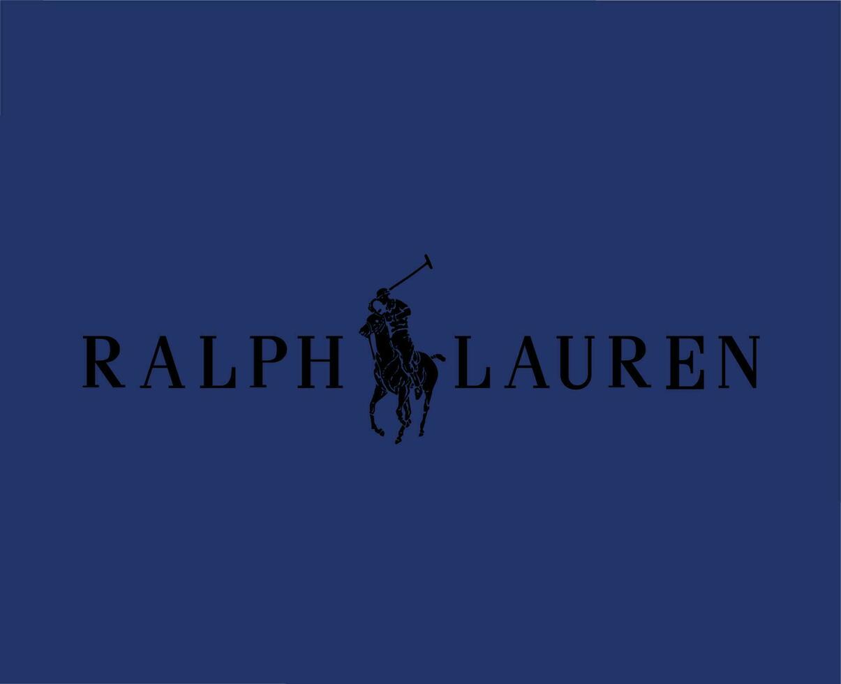 Ralph lauren marca logotipo com nome Preto símbolo roupas Projeto ícone abstrato vetor ilustração com azul fundo