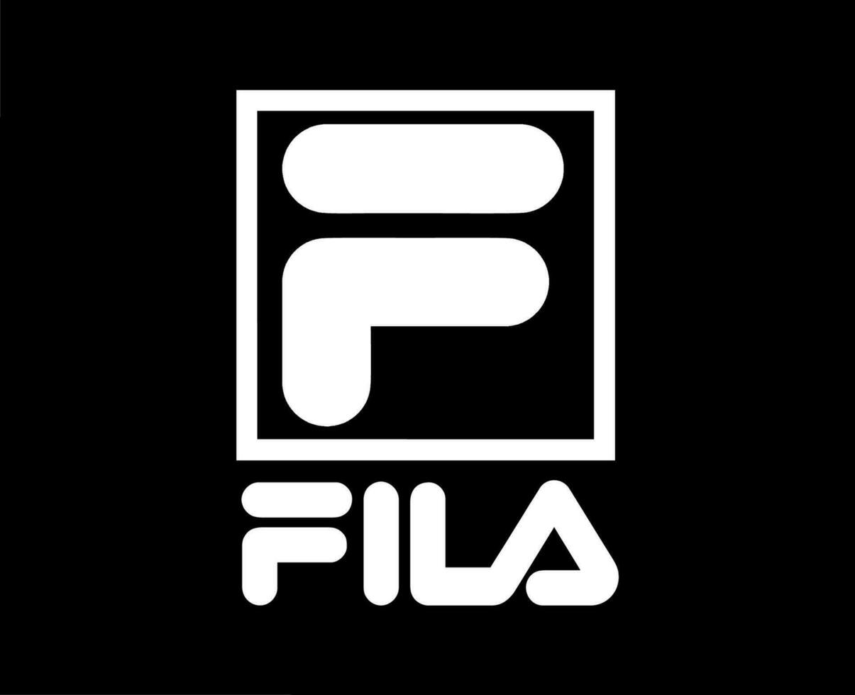 fila marca logotipo roupas símbolo com nome branco Projeto moda vetor ilustração com Preto fundo