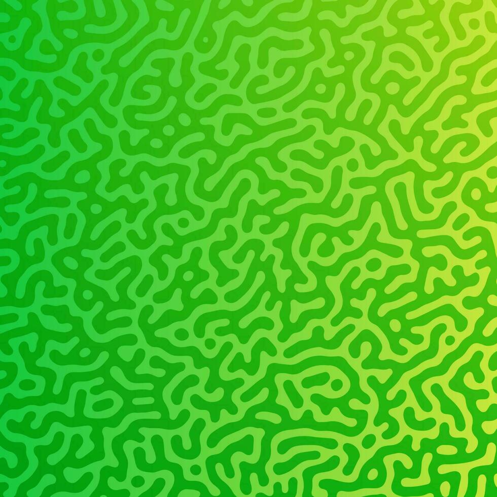 verde turing reação gradiente fundo. abstrato difusão padronizar com caótico formas. vetor ilustração.