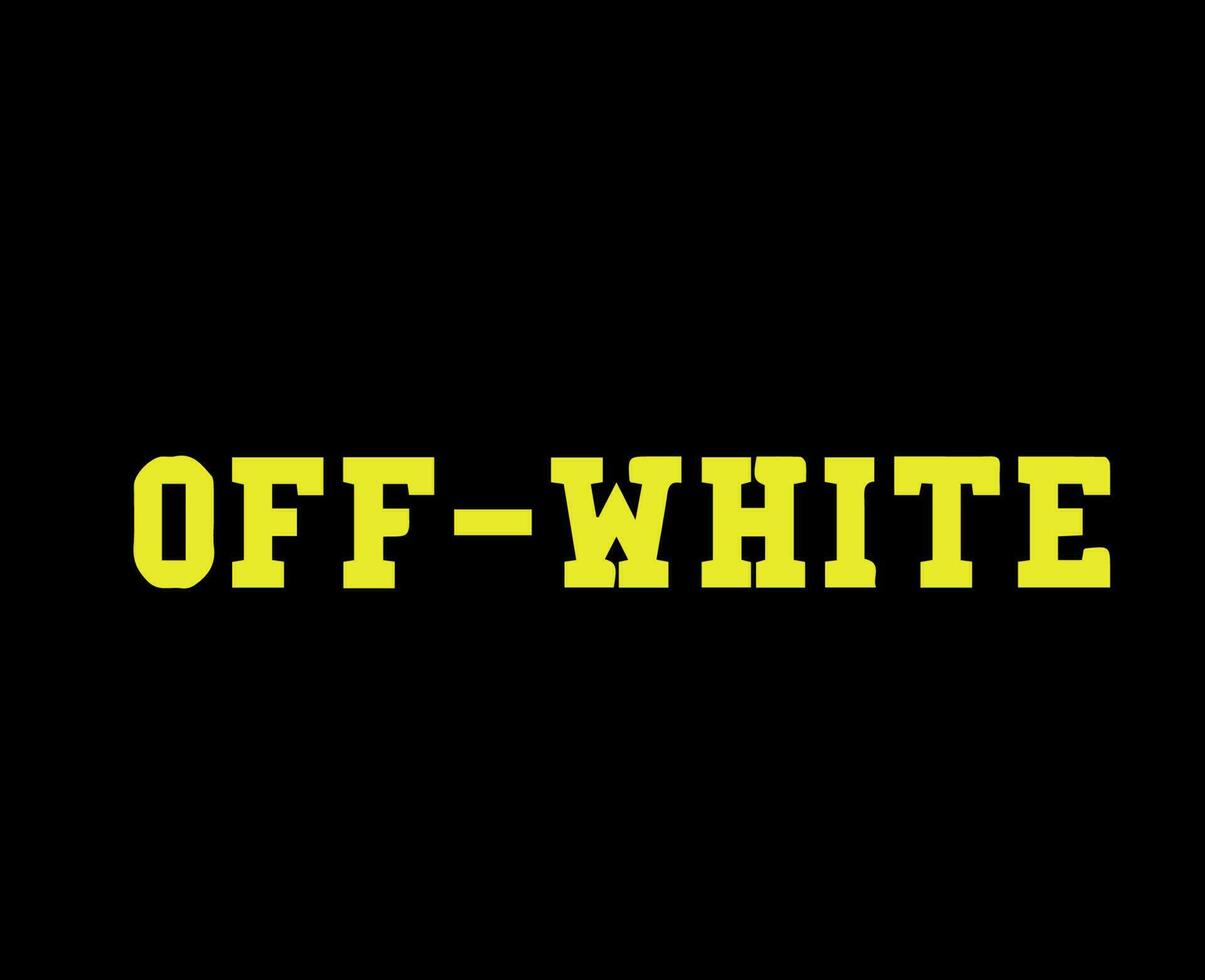 off white marca símbolo logotipo nome amarelo Projeto roupas ícone abstrato vetor ilustração com Preto fundo