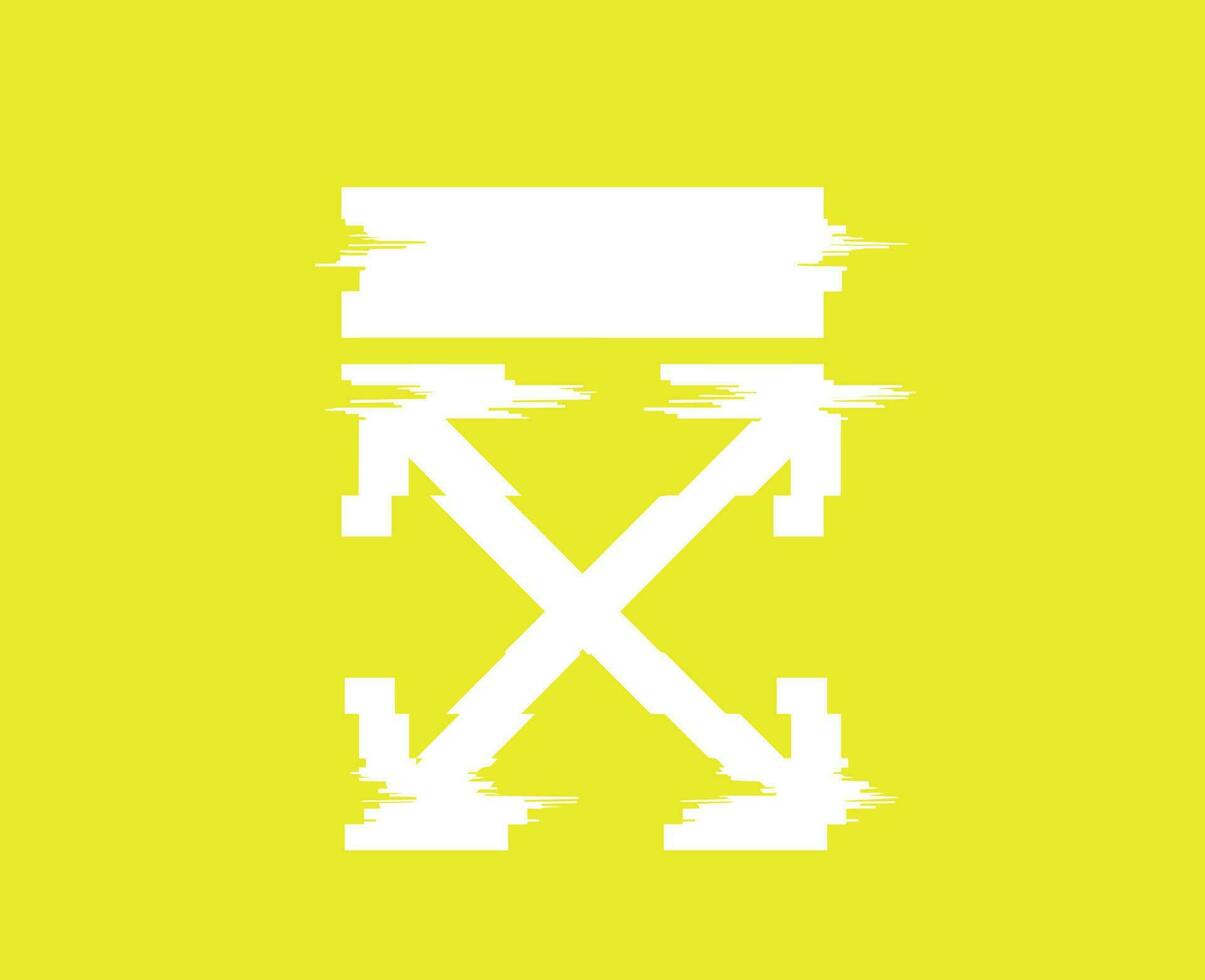 off white marca logotipo branco símbolo roupas Projeto ícone abstrato vetor ilustração com amarelo fundo