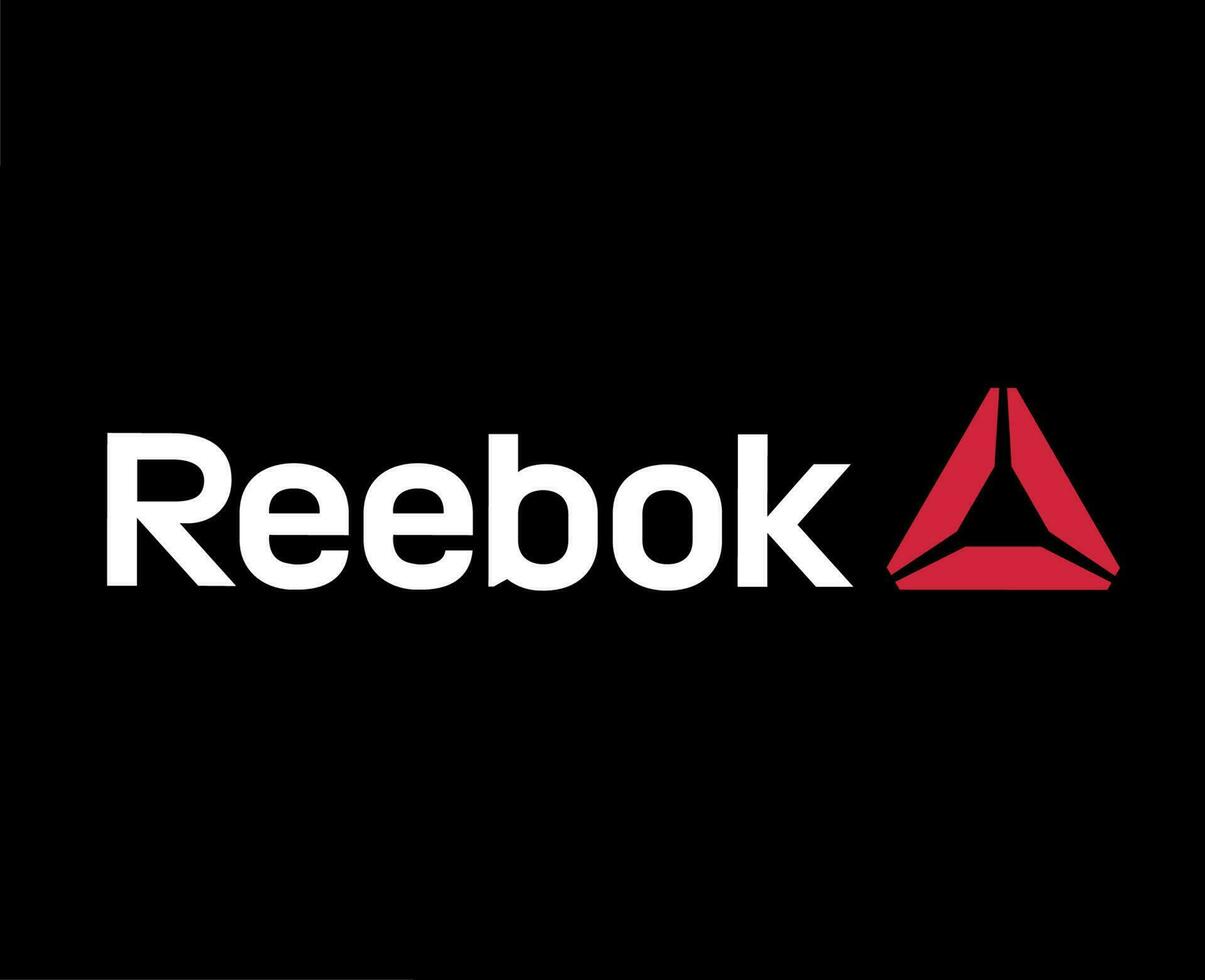 reebok marca logotipo com nome símbolo roupas Projeto ícone abstrato vetor ilustração com Preto fundo