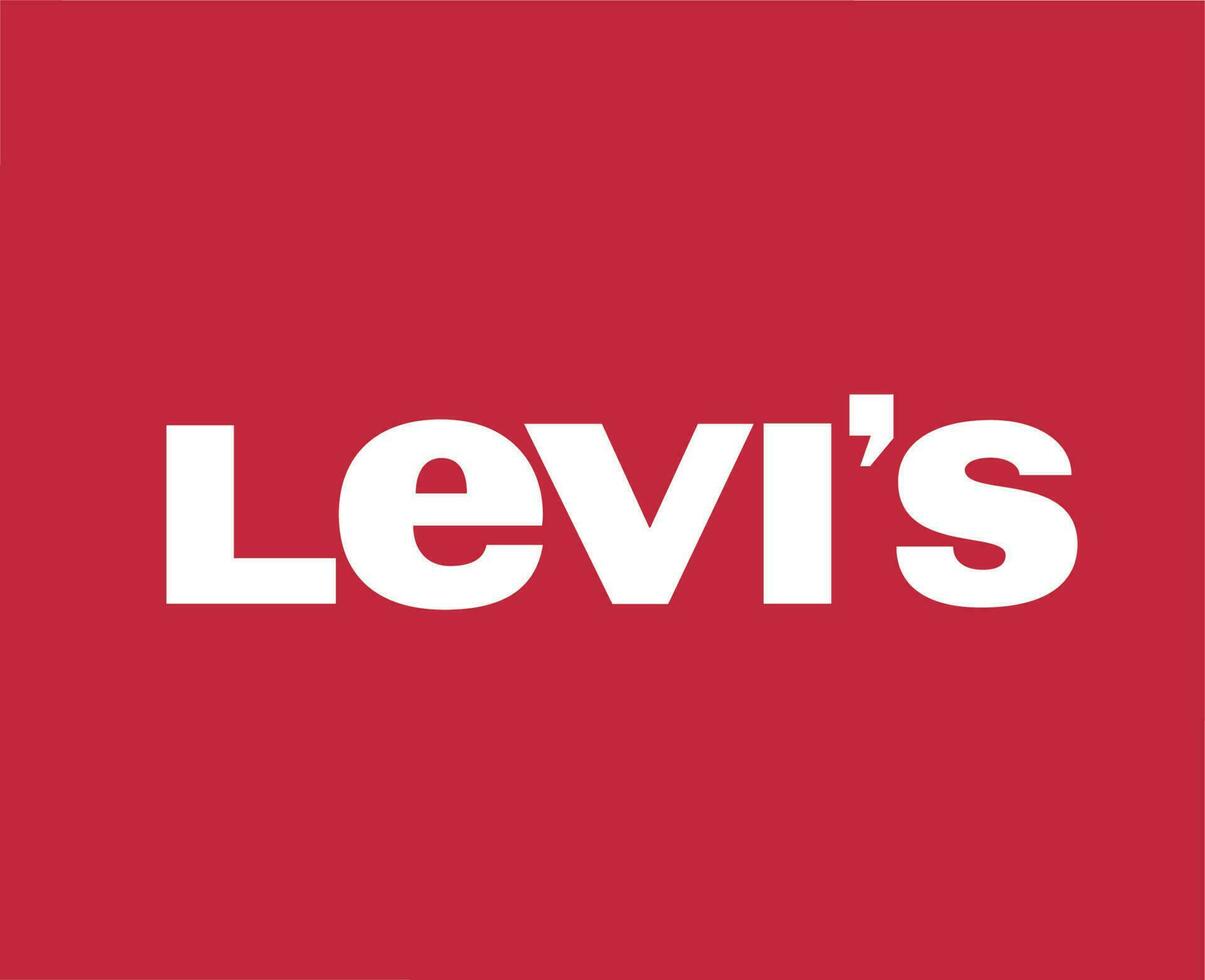 levis logotipo marca símbolo nome branco Projeto roupas moda vetor ilustração com vermelho fundo