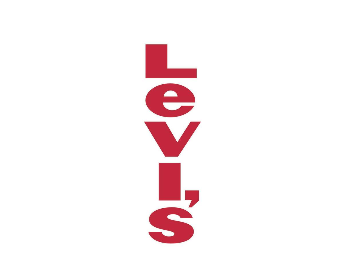 levis marca roupas logotipo nome vermelho símbolo Projeto moda vetor ...