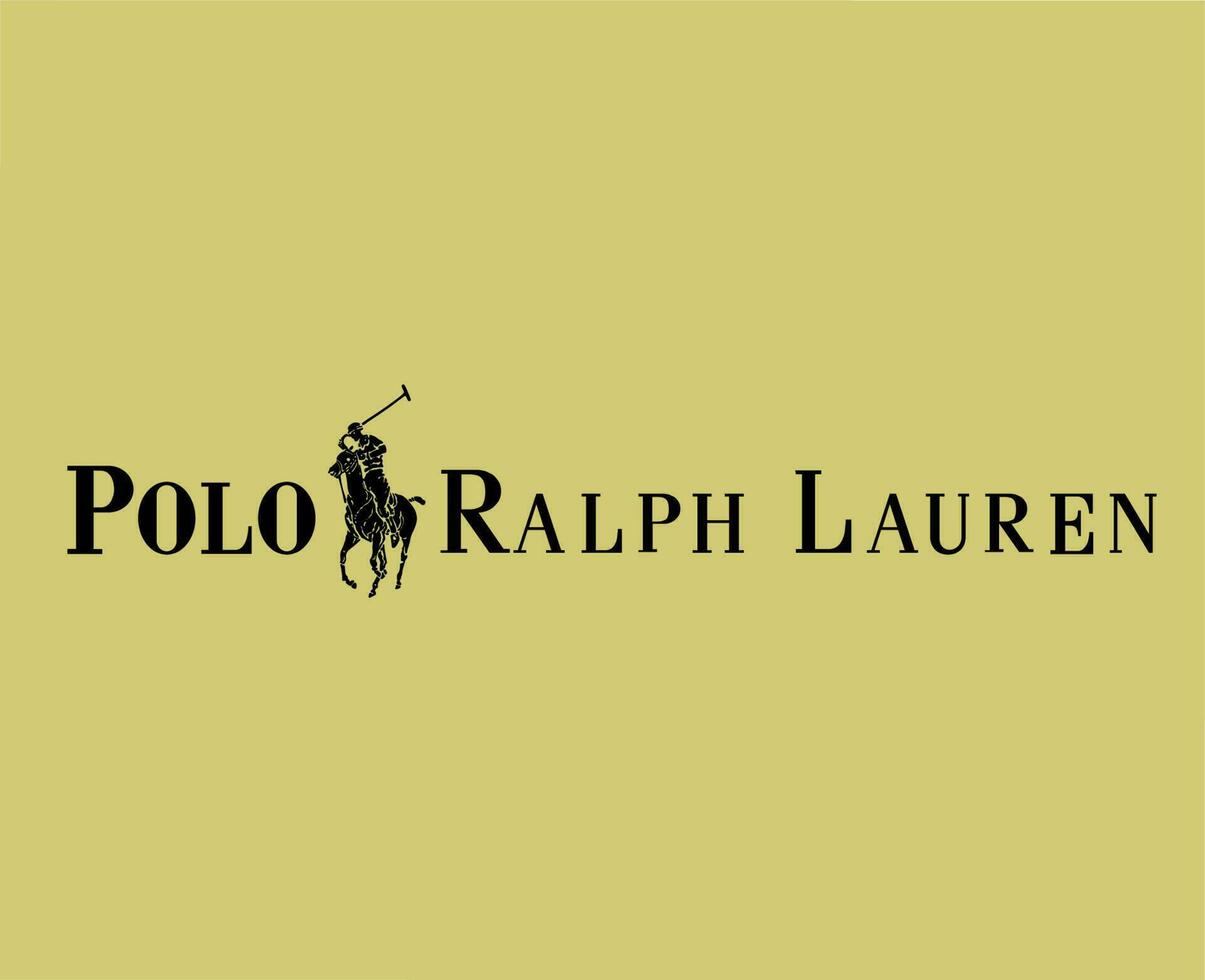 pólo Ralph lauren marca logotipo com nome Preto símbolo roupas Projeto ícone abstrato vetor ilustração com ouro fundo