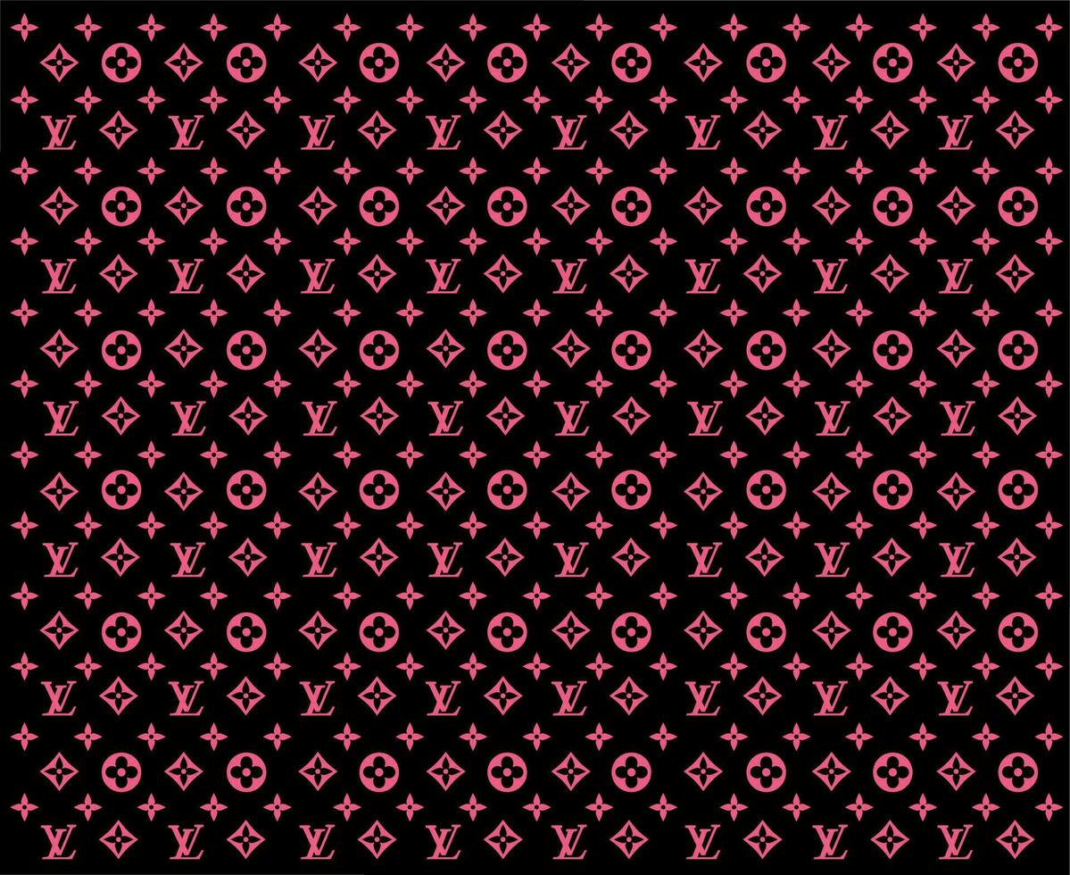 Louis Vuitton fundo marca logotipo Preto e Rosa símbolo Projeto roupas moda vetor ilustração