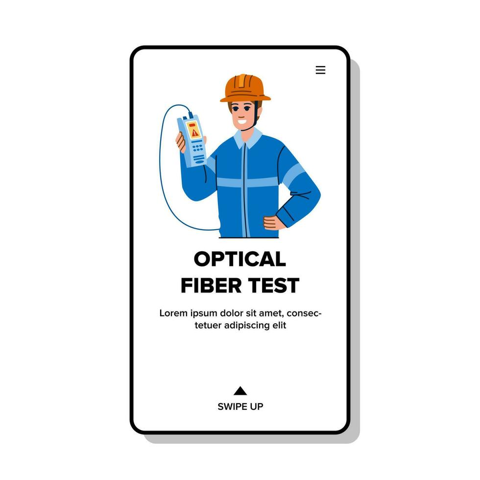 ótico fibra teste vetor