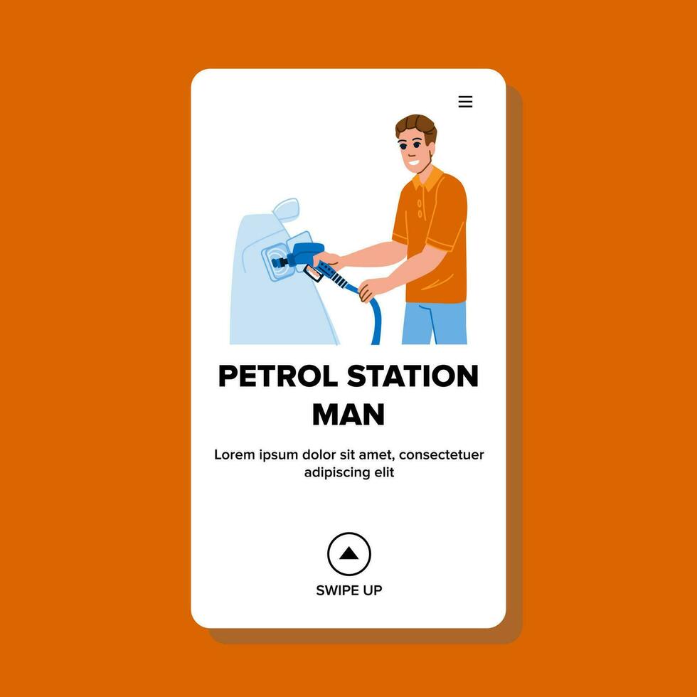 gasolina estação homem vetor