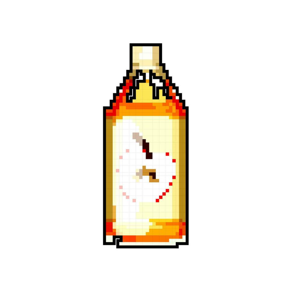 cidra vinagre garrafa jogos pixel arte vetor ilustração