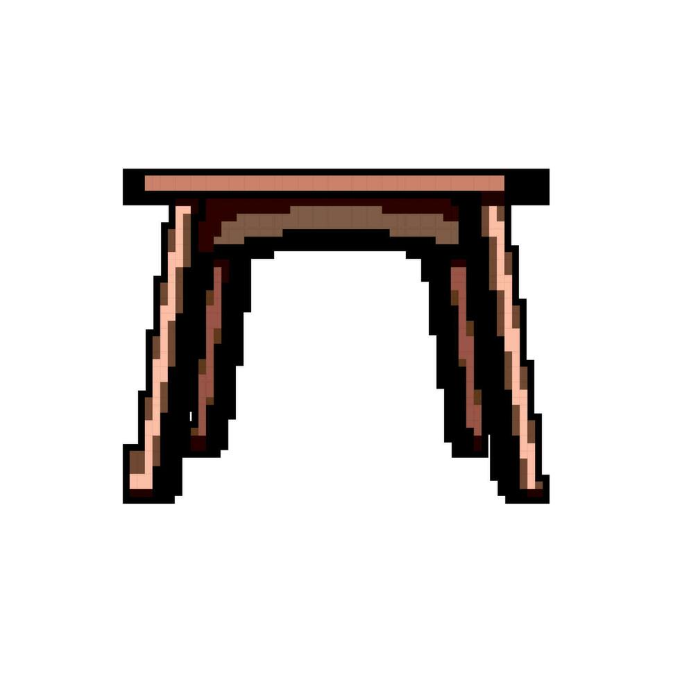 prancha madeira mesa jogos pixel arte vetor ilustração