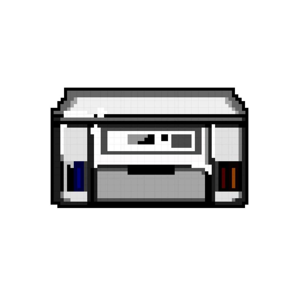 máquina foto impressora jogos pixel arte vetor ilustração