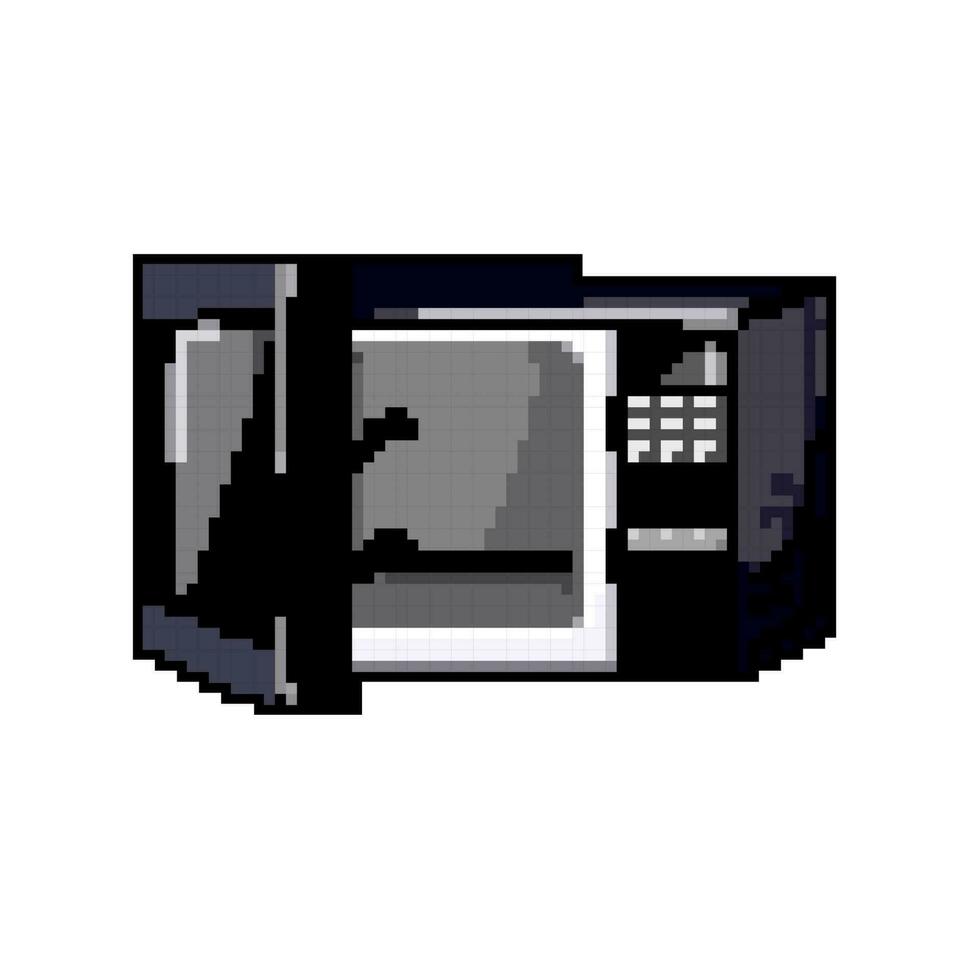 Comida microondas forno jogos pixel arte vetor ilustração