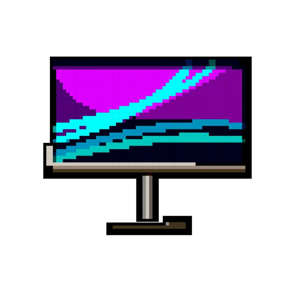tecnologia monitor pc jogos pixel arte vetor ilustração