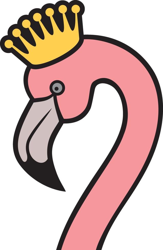 cabeça de flamingo com coroa vetor