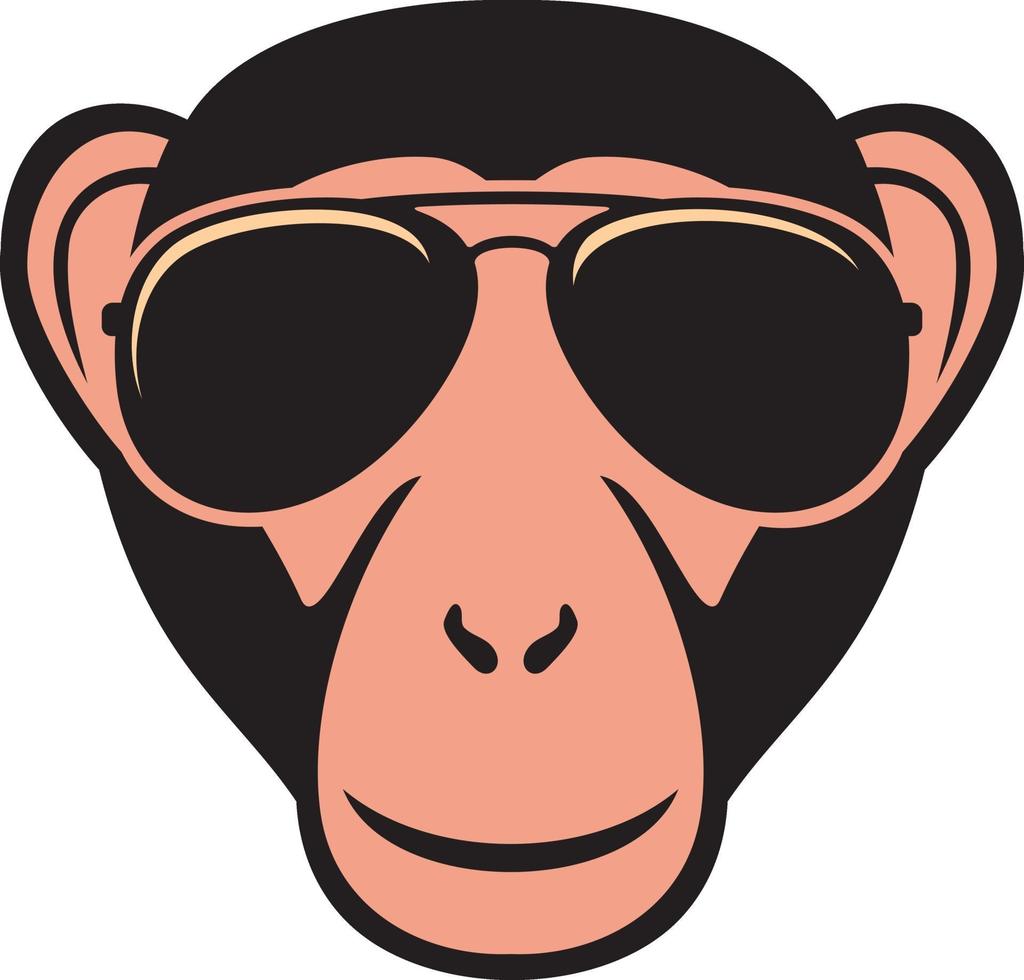 macaco com óculos de aviador vetor