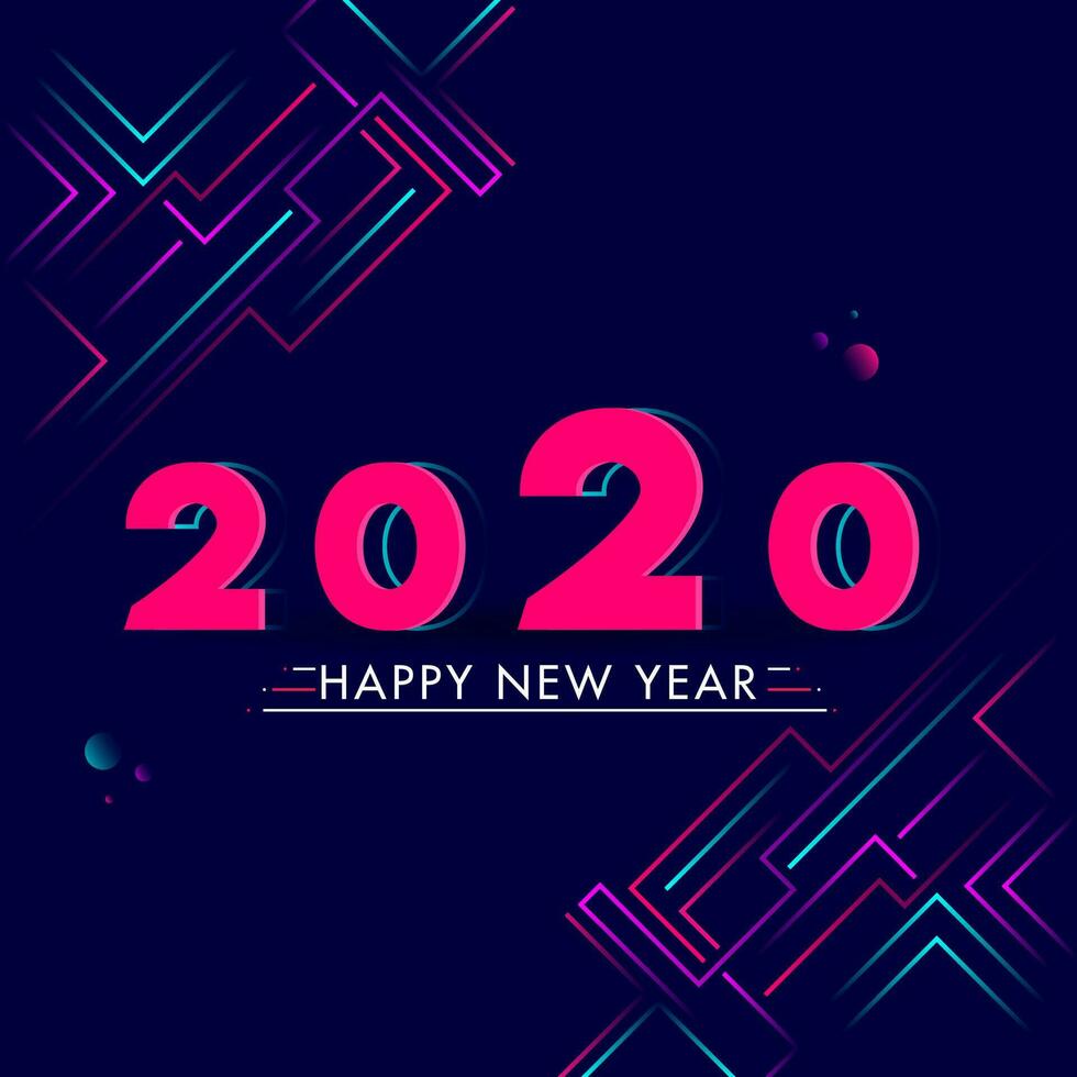 2020 feliz Novo ano texto em abstrato azul fundo pode estar usava Como cumprimento cartão Projeto. vetor