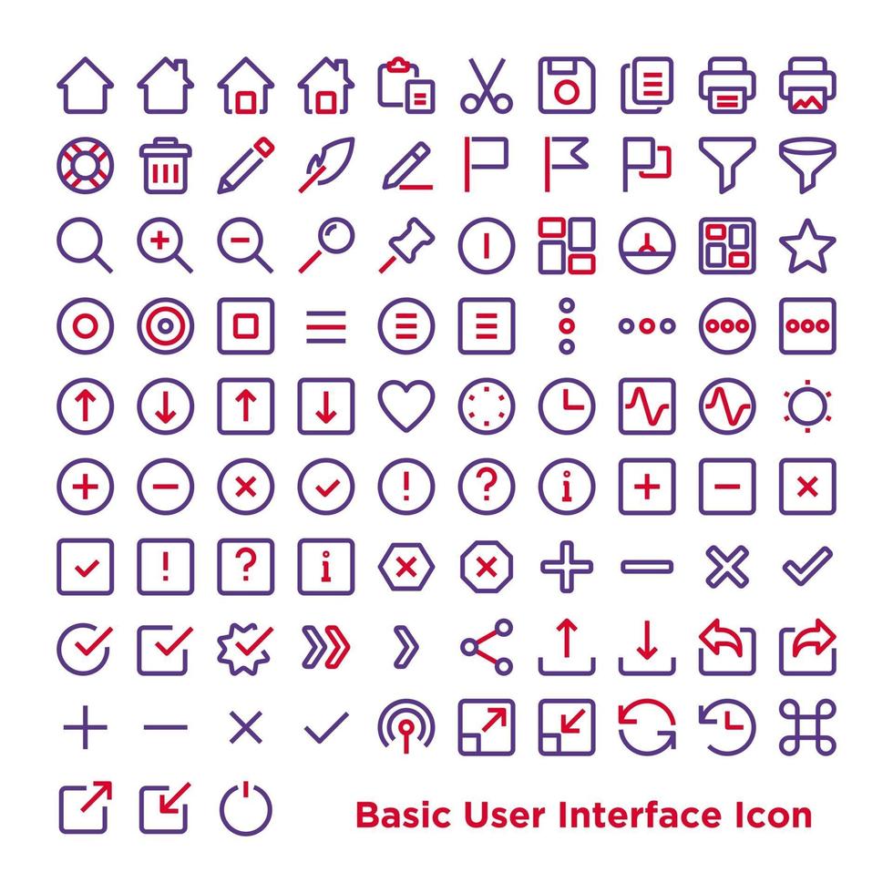 ícone de interface de usuário básico vetor