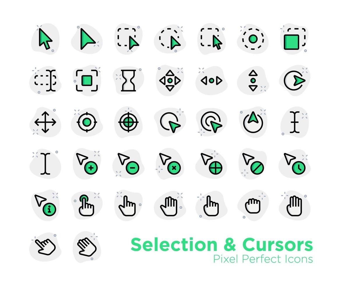 ícones de cursores de seleção vetor