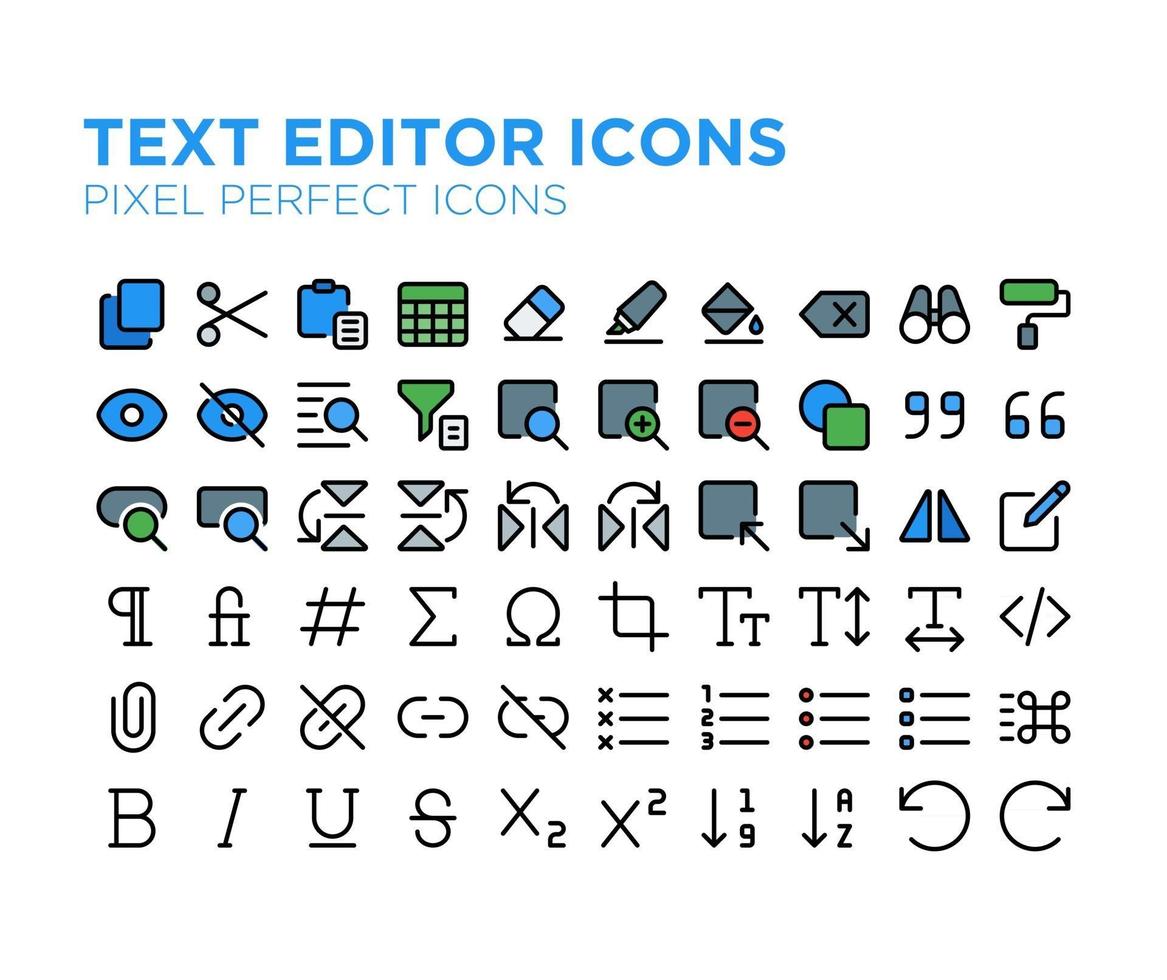 ícone perfeito de pixel de editor de texto vetor