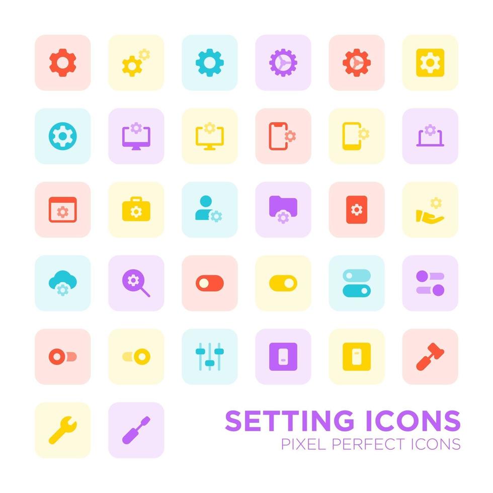 ícone de pixel perfeito de configuração básica vetor