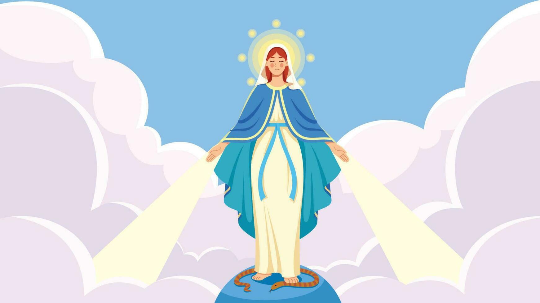 virgem Maria aberto braços vetor