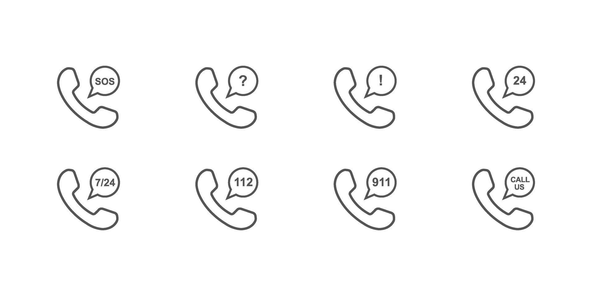 estilo plano do ícone do telefone isolado no fundo branco vetor