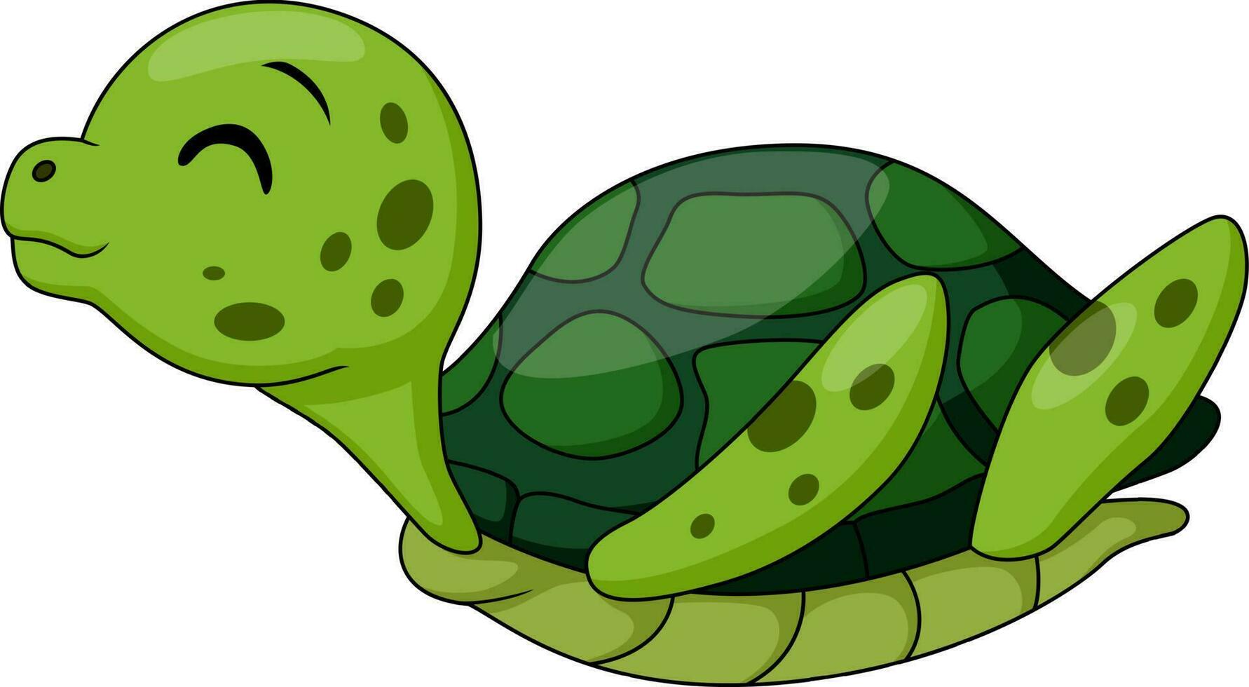 fofa bebê tartaruga desenho animado em branco fundo vetor