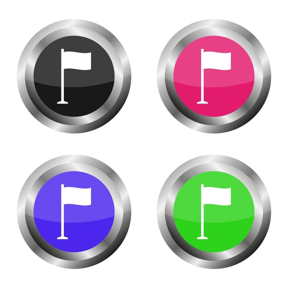 botões com ícone de bandeira vetor