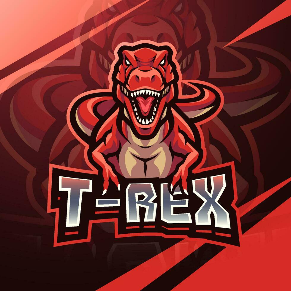 Design do logotipo do mascote esport t-rex vetor