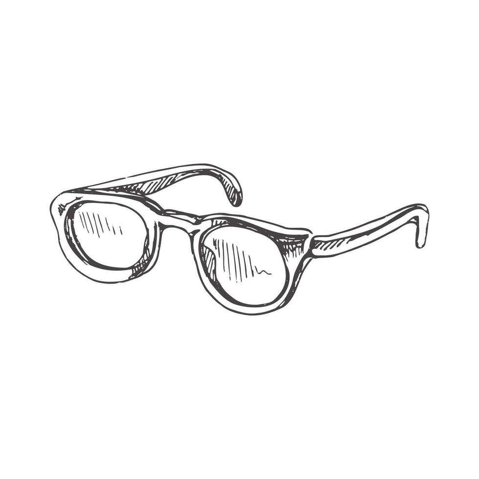 mão desenhado esboço do oculos escuros. vintage vetor ilustração isolado em branco fundo. rabisco desenho.