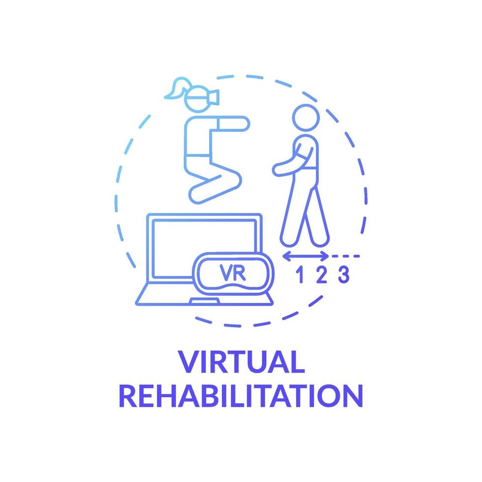 ícone do conceito de reabilitação virtual vetor