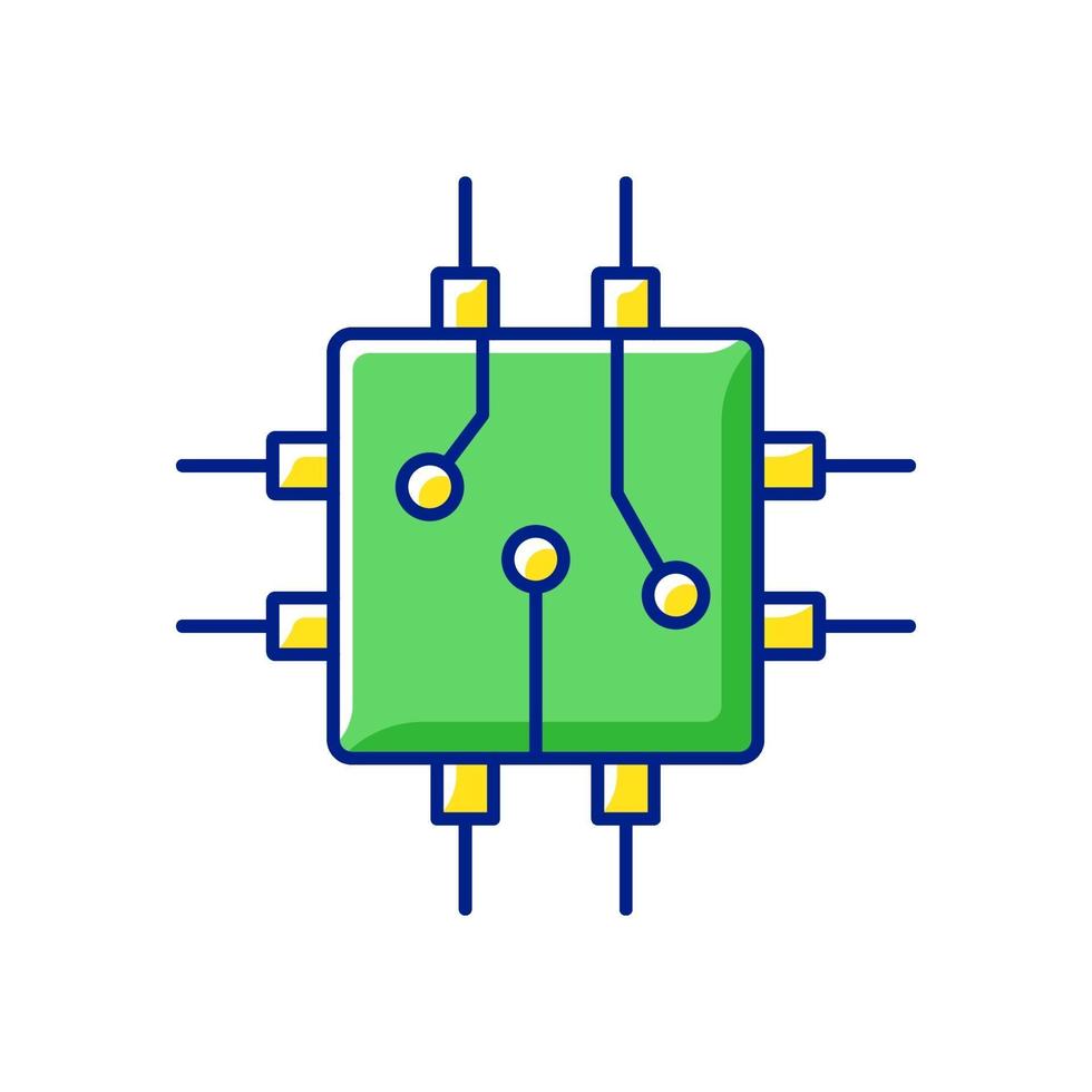 ícone de cor rgb do projeto da placa de circuito vetor