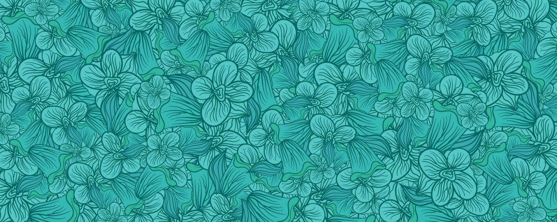 abstrato Sombrio verde folha floral flor padronizar vetor fundo ilustração