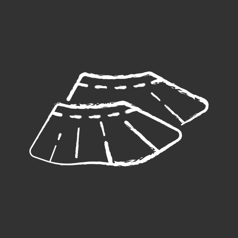 sapato cobre ícone de giz branco em fundo preto vetor
