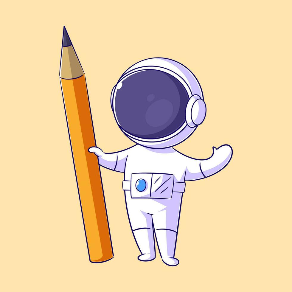 a astronauta é carregando a laranja lápis vetor