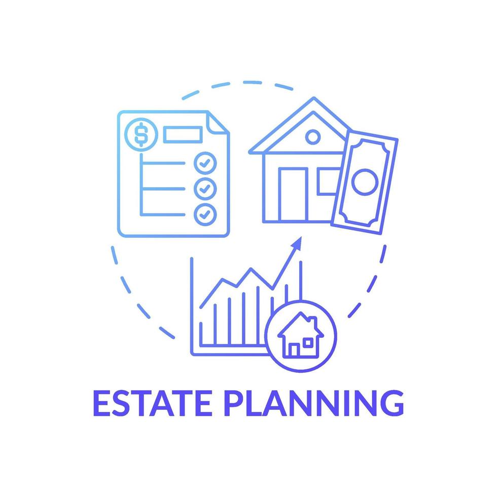 ícone do conceito de planejamento imobiliário vetor