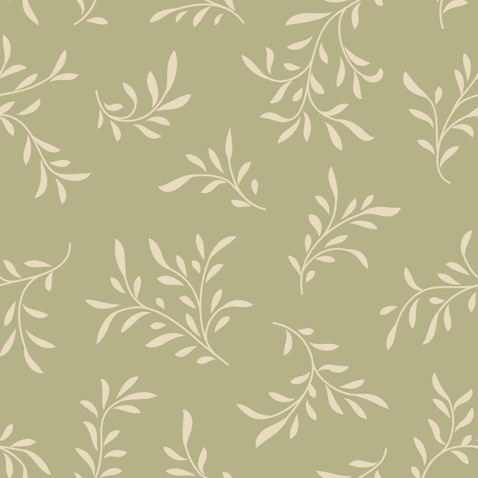 padrão floral sem emenda. ramo com folhas de textura ornamental. florescer natureza verão jardim plano de fundo texturizado vetor