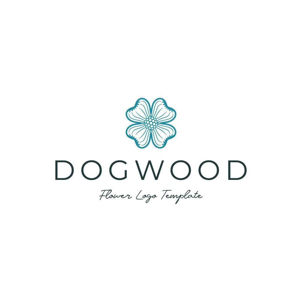 simples dogwood flor logotipo modelo vetor