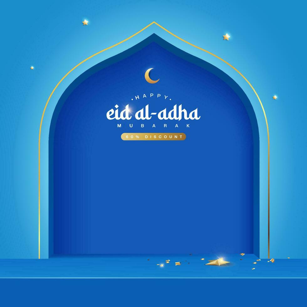 realista 3d islâmico modelo para eid Mubarak ou islâmico feriados vetor