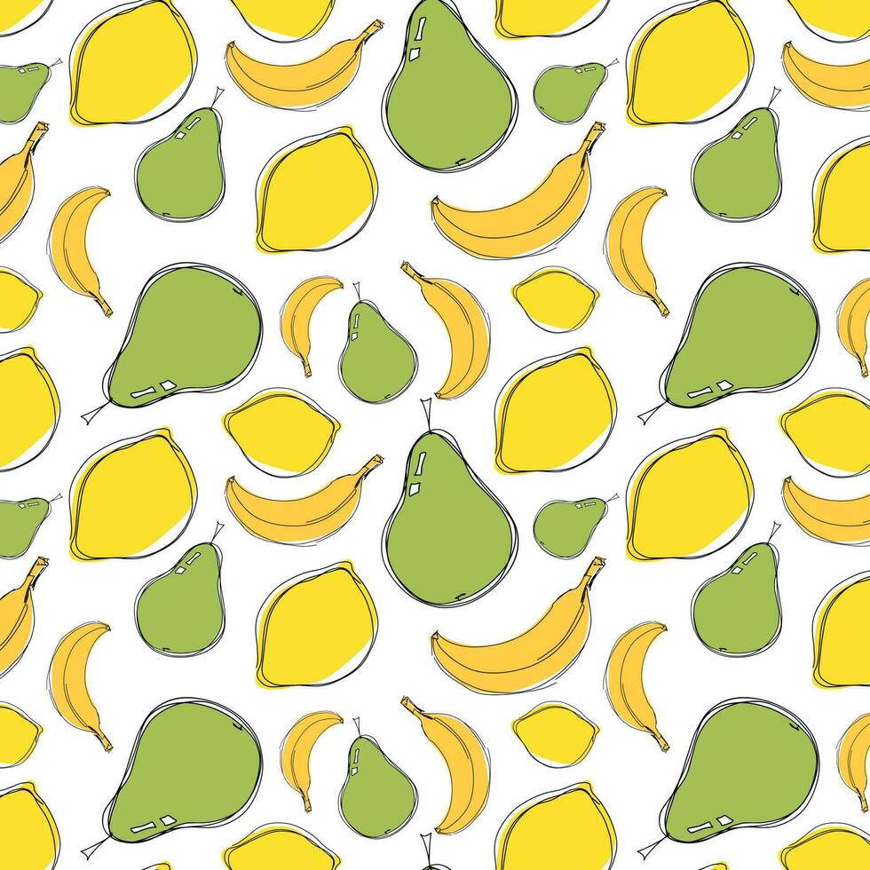 comida, verde frutas e amarelo citrino frutas. vetor ilustração. desatado fundo para poster, cartão postal ou têxtil
