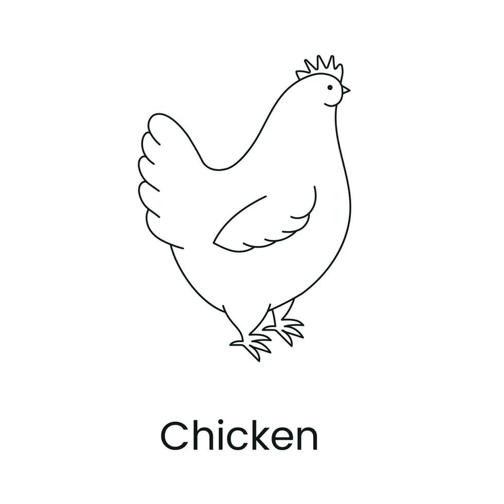 frango é uma linear vetor pássaro ícone.