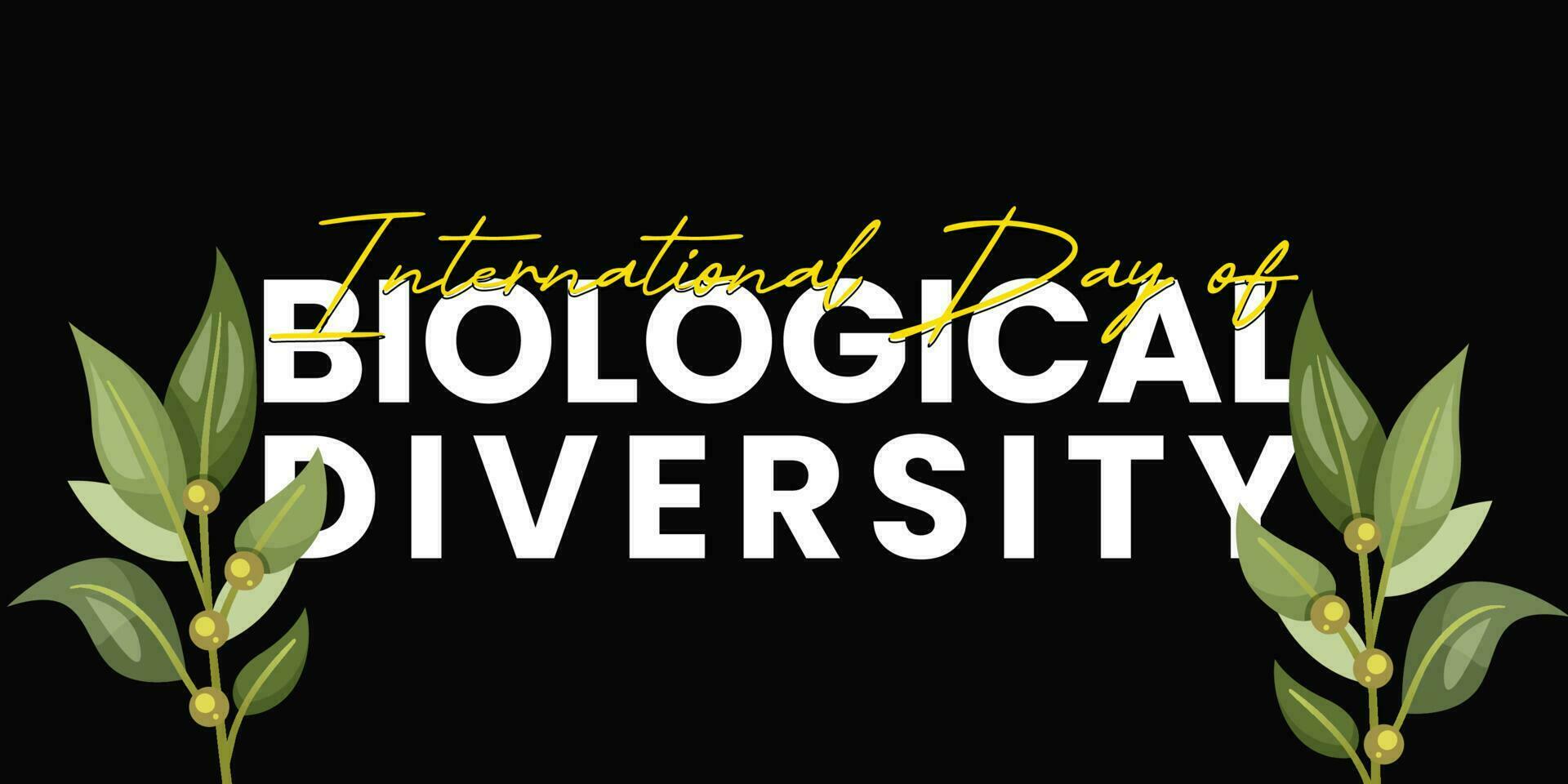 mão desenhado letras e moderno caligrafia do internacional dia do biológico diversidade ilustração vetor