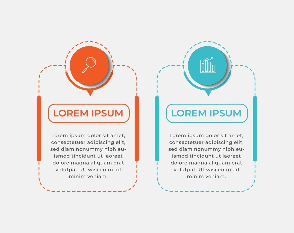 infográficos vetoriais com modelo de negócios de 2 opções ou etapas vetor